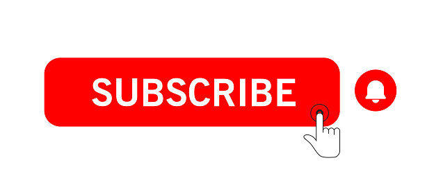 Subscribe icon shape sign. Red button subscribe to channel, blog. Social media logo symbol. Vector illustration image. white background.