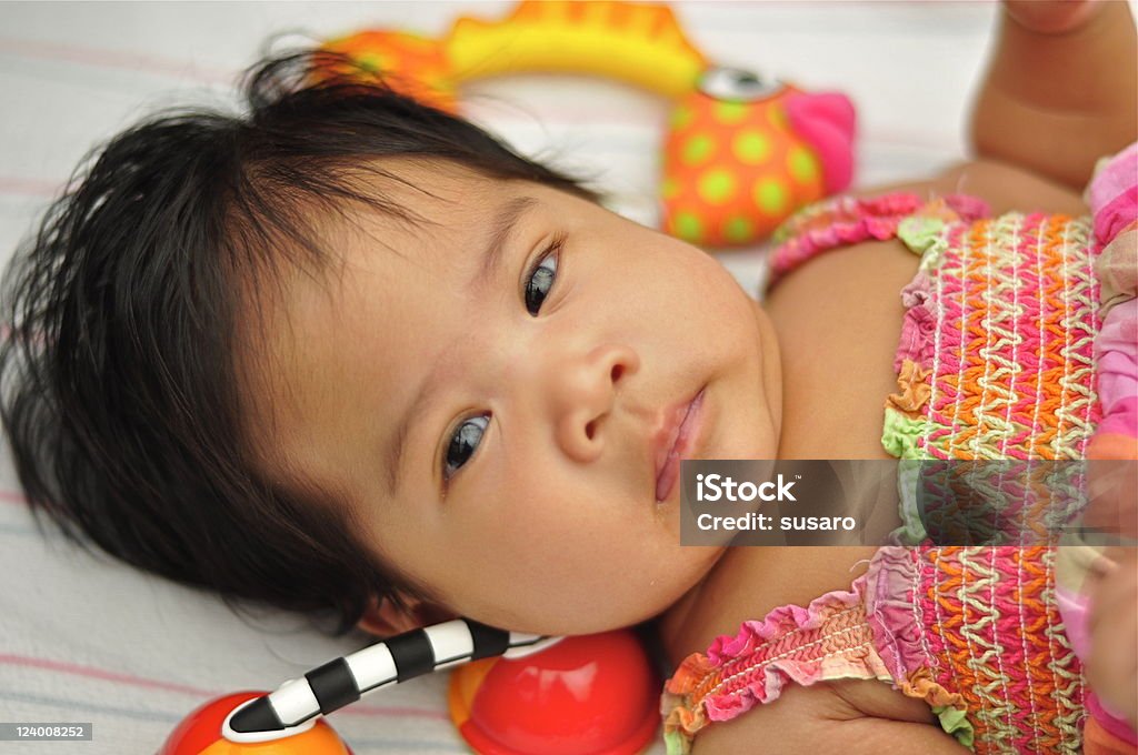 Two month old baby girl  2-5 Months Stock Photo