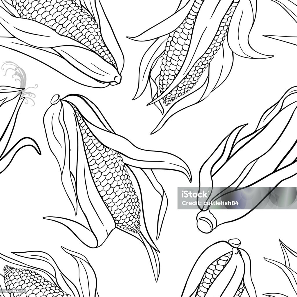 Corn Image Pattern Corn Vector Pattern Stock Illustration - Download Image Now ...