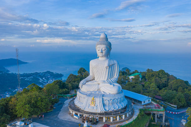 istock aerial view Phuket big Buddha in blue sky 1240088102