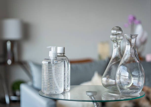istock Disinfectant bottle for hands. COVID-19 coronavirus concept. 1240088649