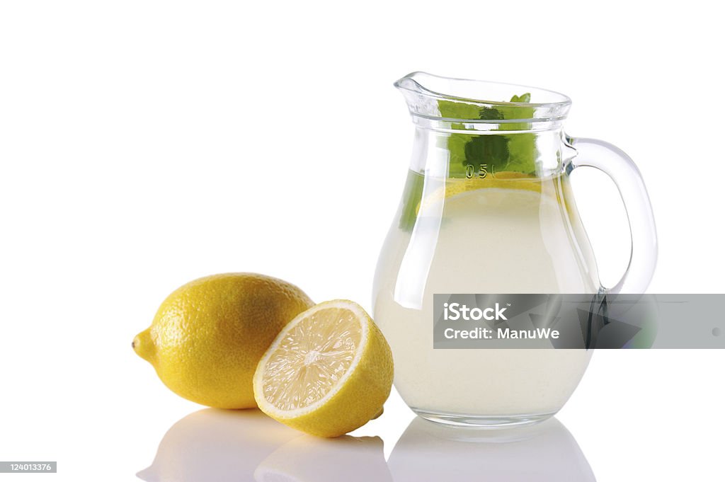 Glass Pot with Citron Limonade and Fruits My Food & Beverages Pics Studio Shot Stock Photo