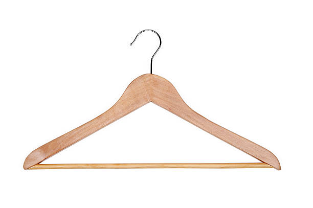 istock Single Wood Clothes Hanger 124013550