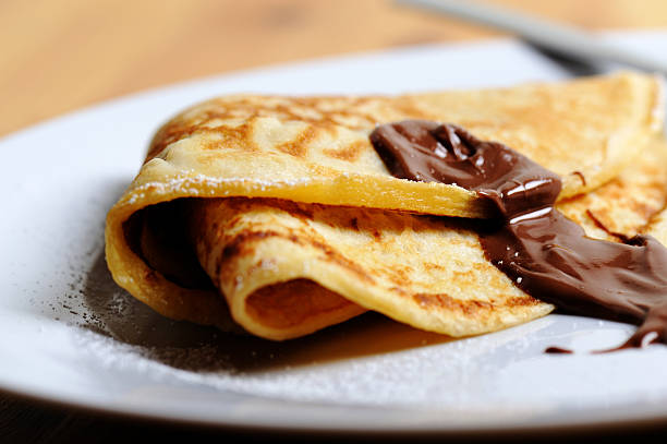 istock Pan Cake with Hot Chocolate Close-Up 124013805