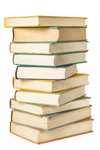 istock Stack of hardcover books isolated on white background. 1240139040