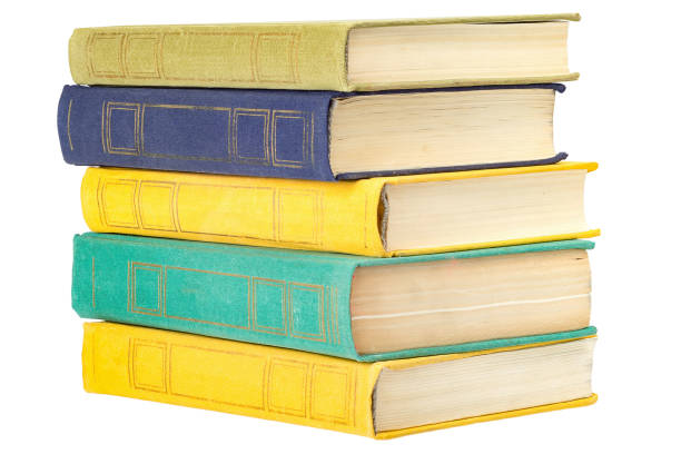 istock A stack of hardcover books and textbooks isolated on a white background. 1240139303