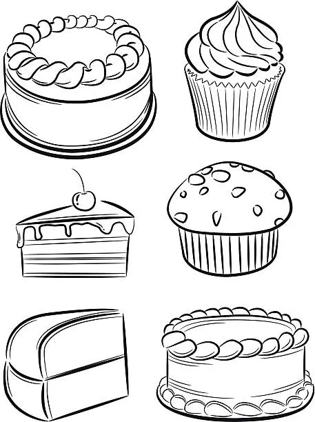 Vector illustration of cakes