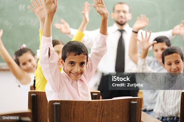 Education Activities In Classroom At School Children With Teacher Stock Photo - Download Image Now