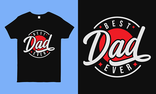 Best dad ever. Fathers day greeting. Modern typography circular design template for sticker, poster, banner, gift card, t shirt, print, label, badge. Retro vintage style.