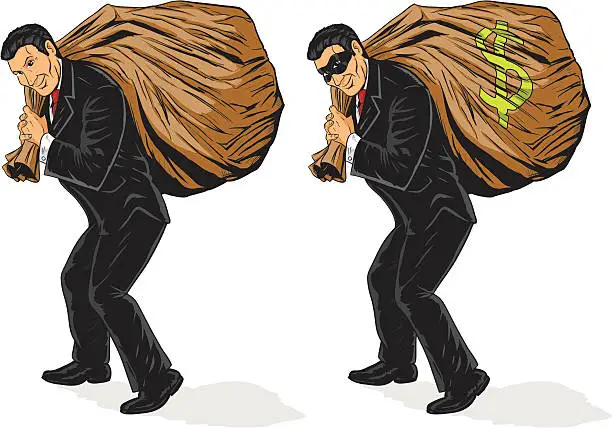 Vector illustration of Business man with bag