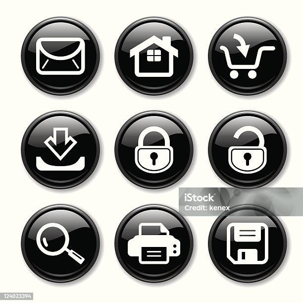 Webicons Set Stock Vektor Art und mehr Bilder von Aufschließen - Aufschließen, Bedienungsknopf, Brief - Dokument