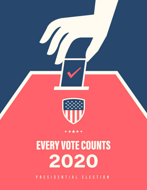 2020 USA Election banner Vector of USA Presidential Election and ballot box with stars and stripes backgrounds. EPS ai 10 file format. government designs stock illustrations