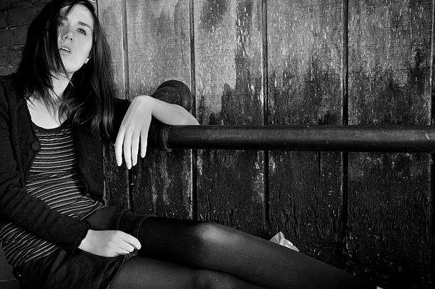 istock Young Woman Needing Intervention (B/W) 124025385