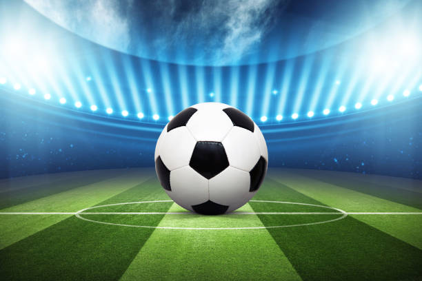 istock Soccer stadium arena with natural green grass 1240278924