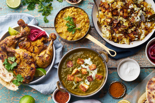istock Indian cuisine dinner: tandoori chicken, biryani 1240291637