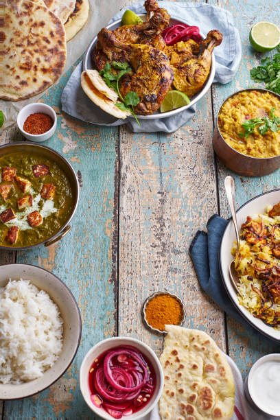 istock Indian cuisine dinner: tandoori chicken, biryani 1240291681