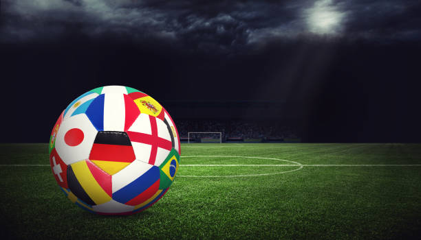 istock Soccer stadium arena with natural green grass 1240295396