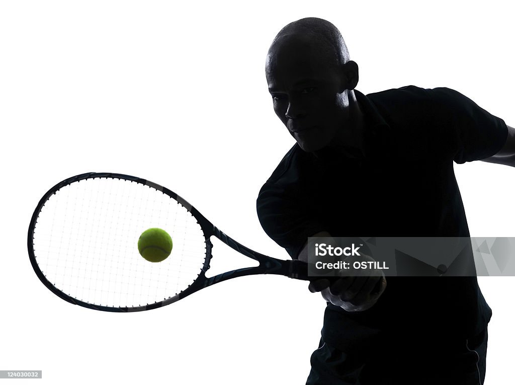 forehand homem Jogador de tênis - Foto de stock de Silhueta royalty-free