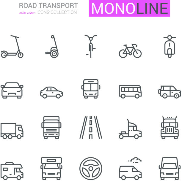 Road Transport Icons - ilustração de arte vetorial