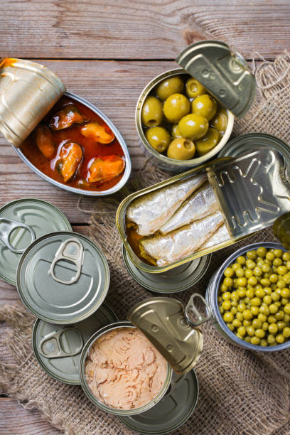 istock Canned preserved food, non-perishable goods, donations concept 1240346093