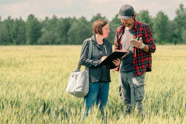 istock Mortgage loan officer assisting farmer in financial allowance application process 1240346127