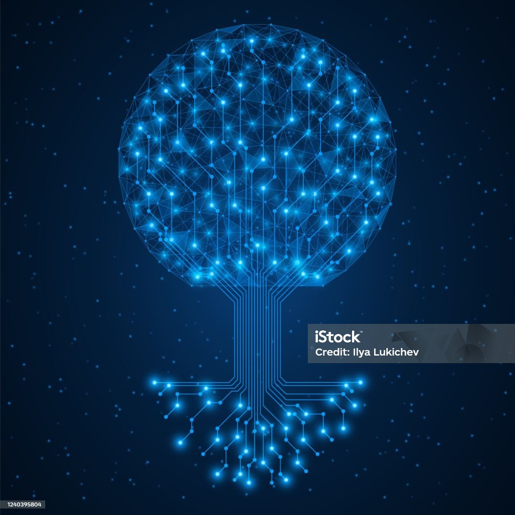 Digital Tech Tree The Technology Tree Digital Data Network Stock Illustration - Download ...