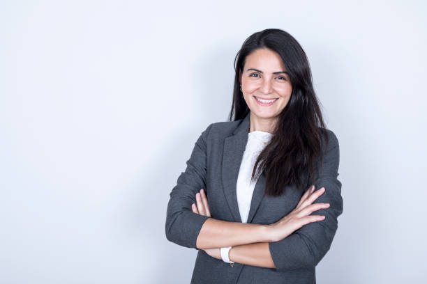 istock young businesswoman showing up 1240403316