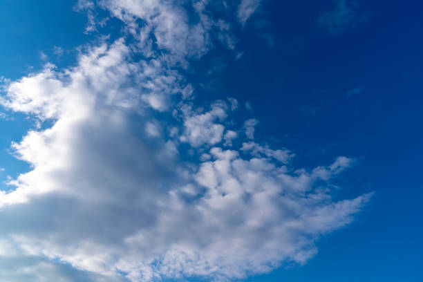 blue sky with clouds closeup. blue sky background