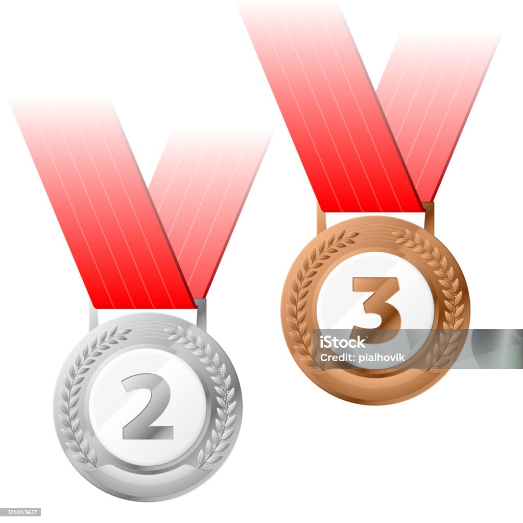 Medalhas de prata e bronze - Royalty-free Bronze - Cores arte vetorial