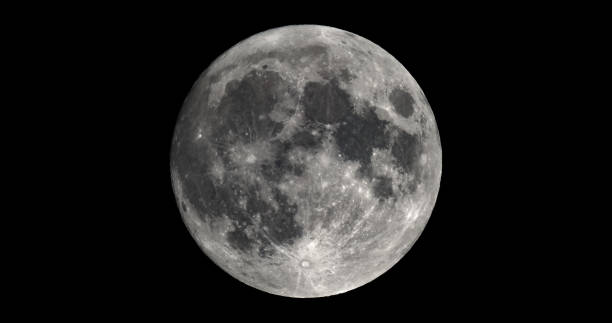 istock Full moon seen with telescope 1240474456