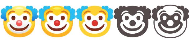 clown emoji - clown evil horror spooky stock-grafiken, -clipart, -cartoons und -symbole