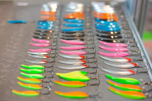 Photo of Assorted metal colorful fishing hooks fish imitation