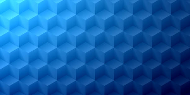 ilustraciones, imágenes clip art, dibujos animados e iconos de stock de fondo azul abstracto - textura geométrica - cube pattern backgrounds textured