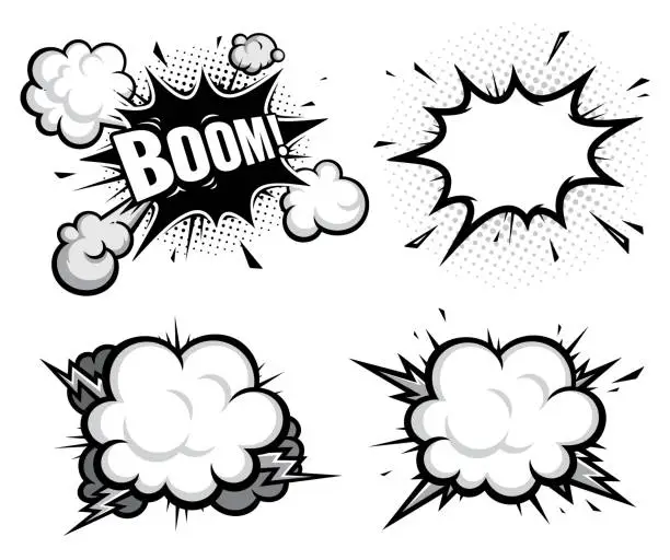 Vector illustration of comic book efect explosion