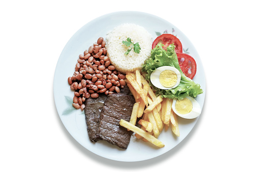 Brazilian food dish. Isolated on white background