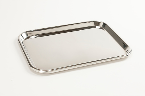 New stainless steel rectangular tray