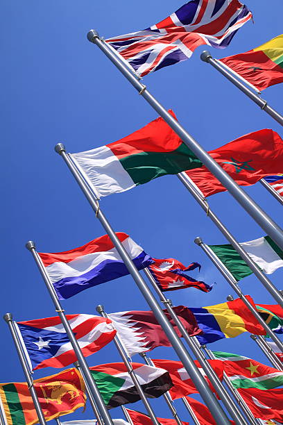 banderas de estados unidos - british empire flag global uk fotografías e imágenes de stock