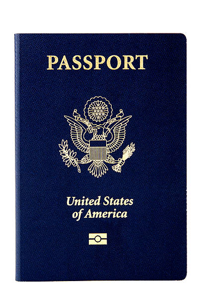 US Electronic Passport or e-passport stock photo