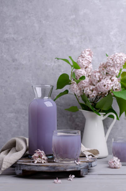istock Lilac drink in a glass 1240966347