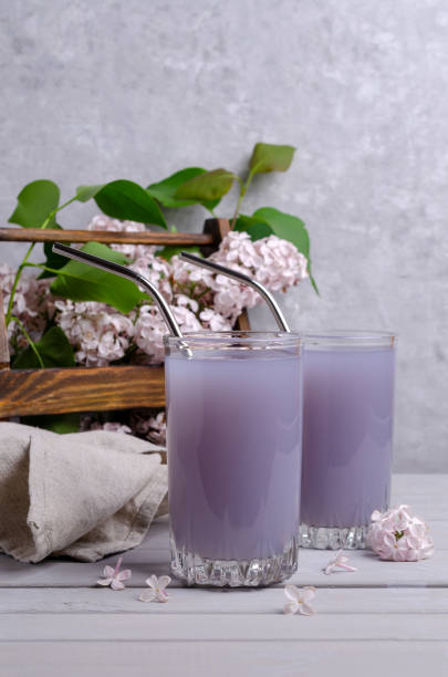 istock Lilac drink in a glass 1240967924
