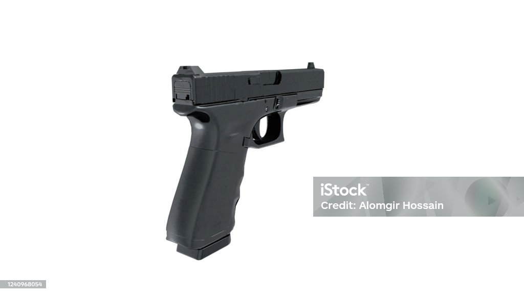 Black Gun Pistol Transparent Background 3d Render Stock Photo - Download  Image Now - Army, Army Soldier, Automatic - iStock