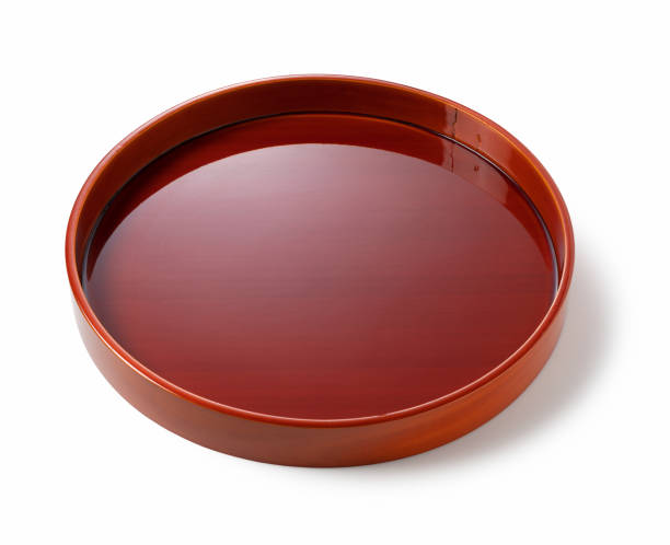 istock Japanese style tray placed on a white background 1240969441