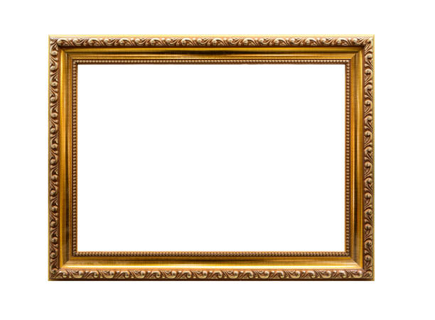 istock Gold frame Elegant or photo picture frame isolated on the white background 1240971752