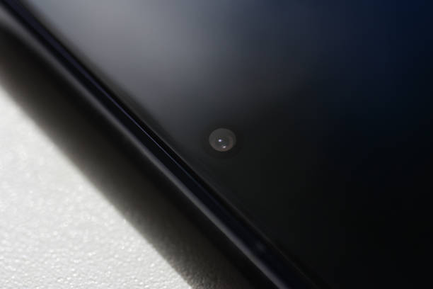 istock Built-in camera in the smartphone screen, close-up, isolate 1240979870