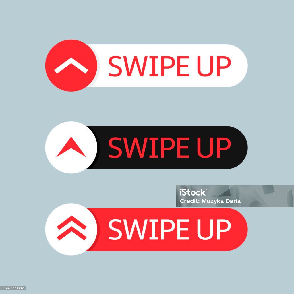 Example Swipe Button Swipe Up Button Set Stock Illustration - Download Image Now - Blue ...