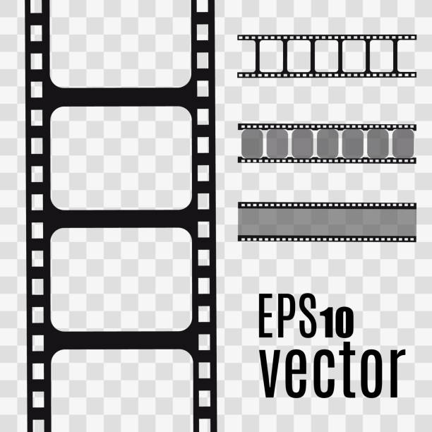 vector illustration Film strip, Vector illustration. Set rolled up photos stock illustrations