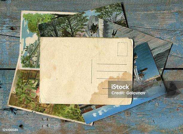 Back Side Of An Old Postcard Stock Photo - Download Image Now - Antique, Backgrounds, Beige