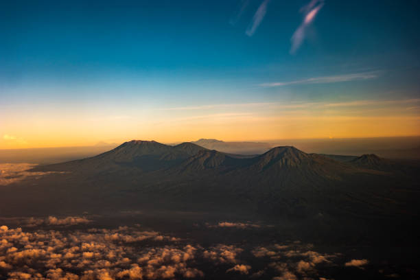 istock from above fly by indonesia volcanos and mountains 1241061599