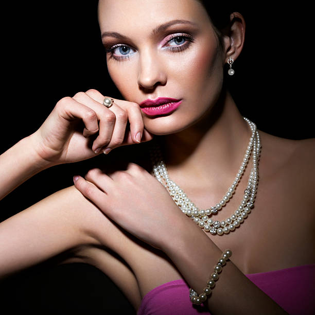 istock Beauty with pearl jewelry 124107192