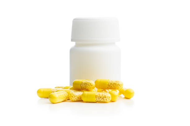 istock Vitamin capsules. Vitamin C pills. 1241072711